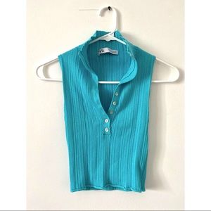 Bleue Crop Top Polo Zara